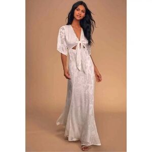 NWT Anthropologie x Hutch Luciana‎ Tie-Front Jacquard Maxi Dress $198 Sz 6